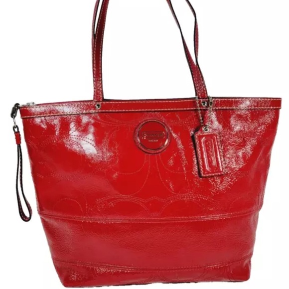 Coach | Bags | Coach Red Tote Has Callouts Check Pics | Poshmark